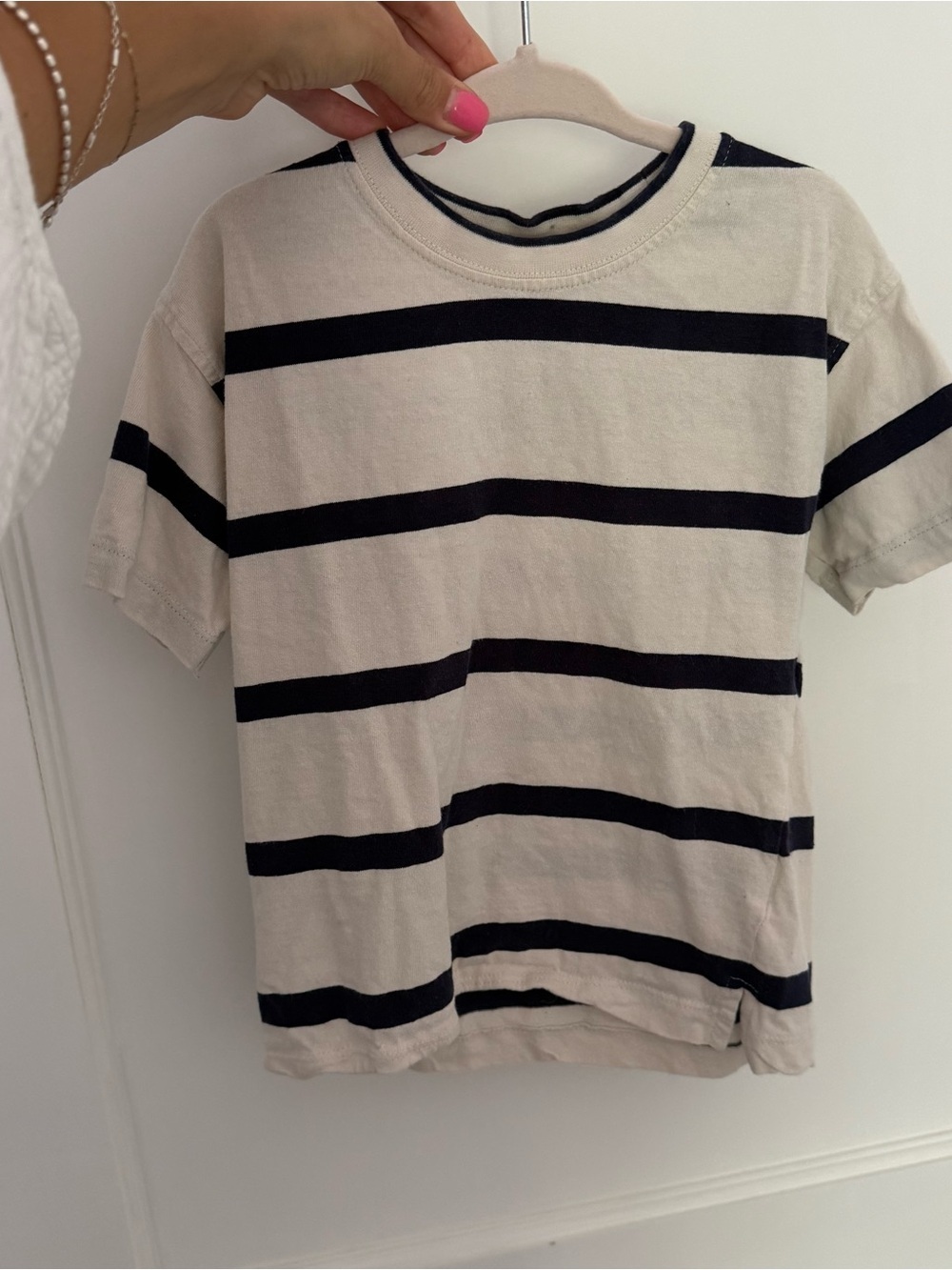 Zara Toddler Navy Stripe Short Sleeve Basic Tee 3T